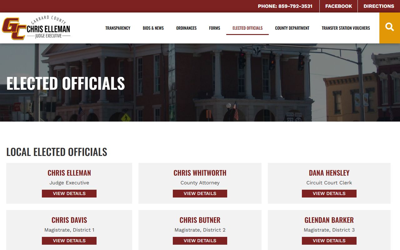 Garrard County clerk records elected officials page