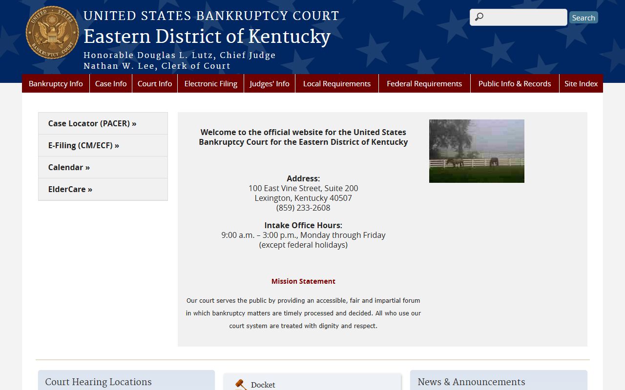 Garrard County probate records and Eastern District bankruptcy court reference